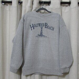 VTG Hollywood Beach Florida Graphic Crew Neck Sweatshirt
